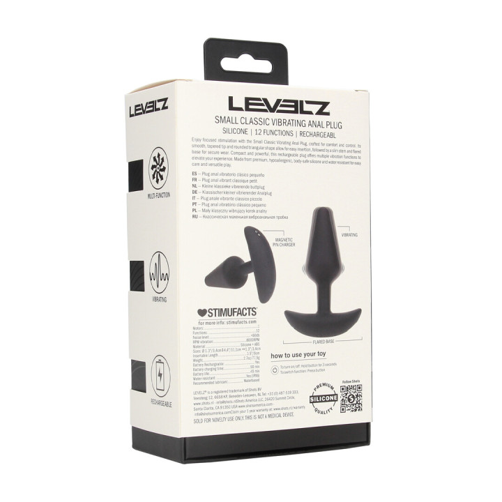 Classic Vibrating Silicone Anal Plug - S - Black
