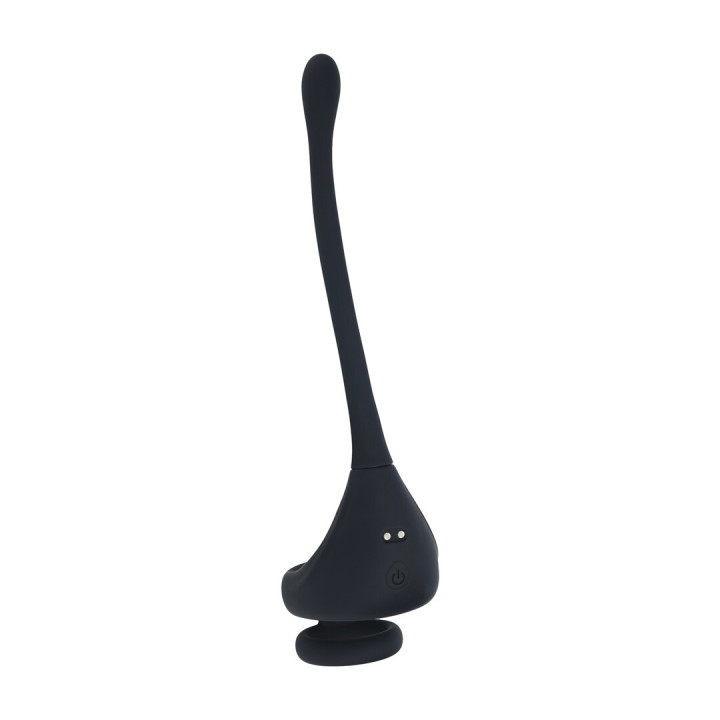 Dual Motor Silicone Cockring with Prostate Stimulator - Black