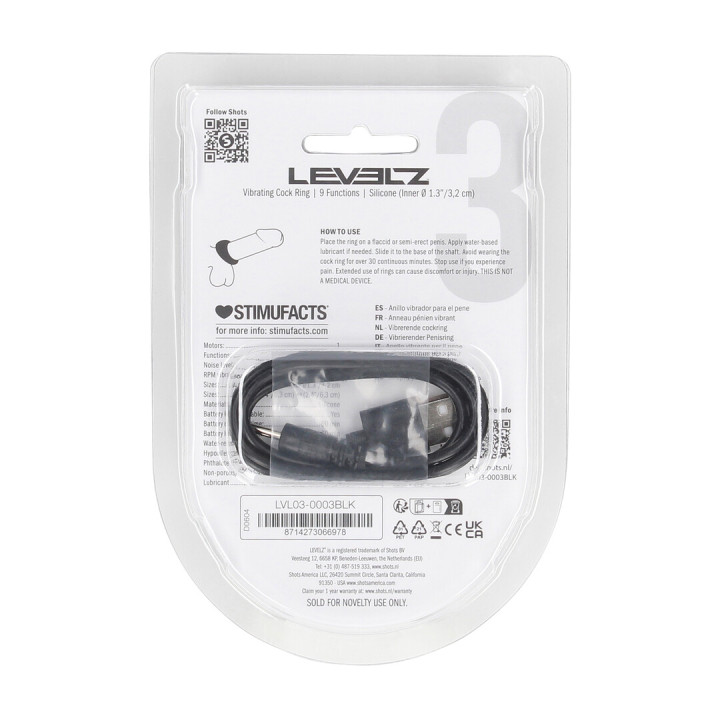 Sealed Liquid Silicone Vibrating Cockring - Black