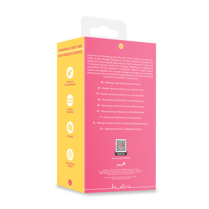 Vibrating G-Spot Vibe with Remote Control - Pink