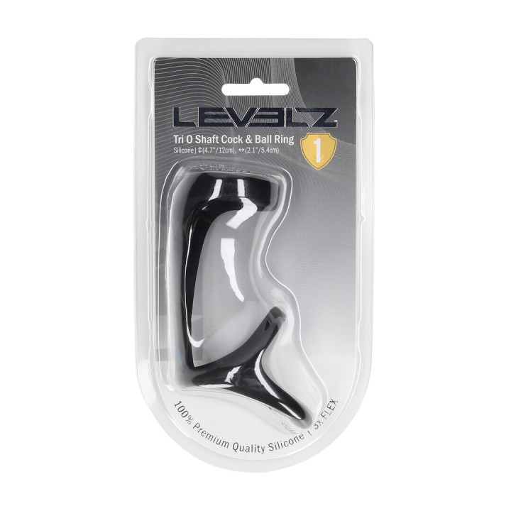 Tri O Silicone Shaft Cock and Ball Ring - Black
