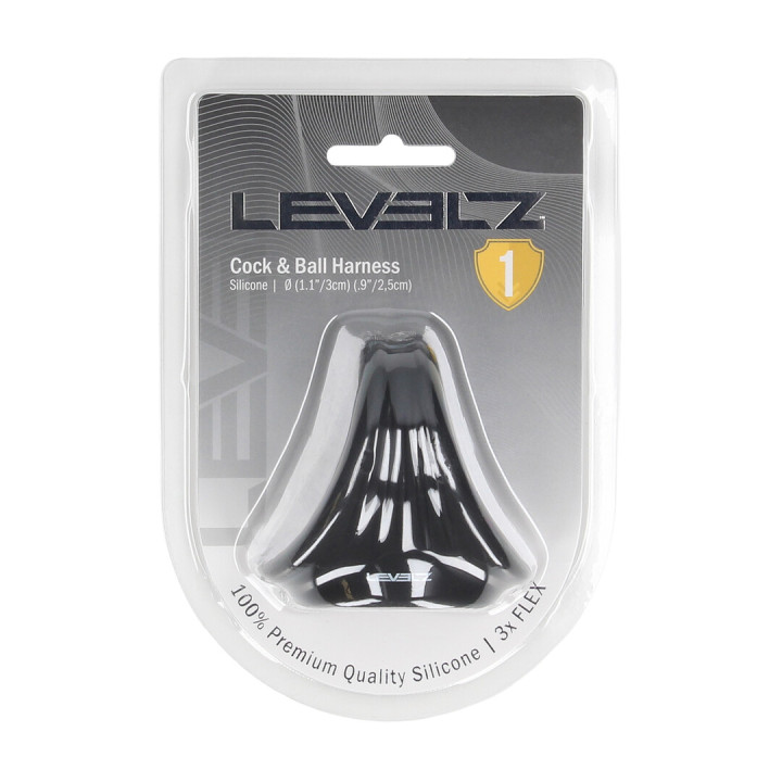 Silicone Cock and Ball Harness - Black