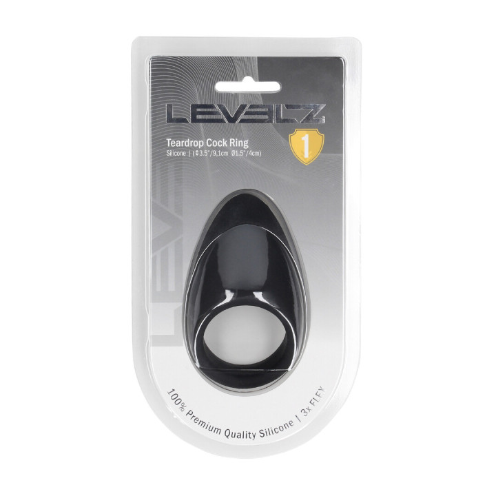 Teardrop Silicone Cockring - Black