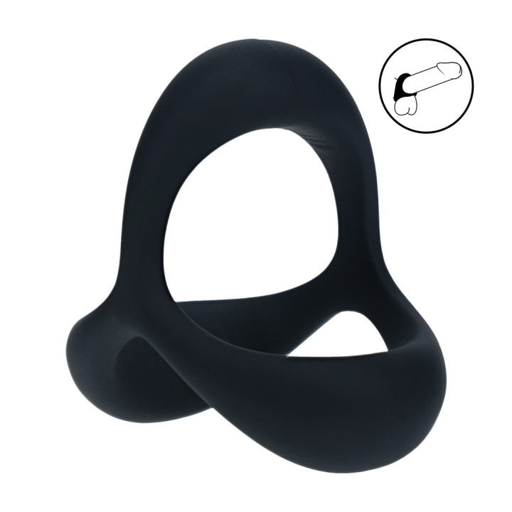 Tri O Ergo Silicone Cockring - Black