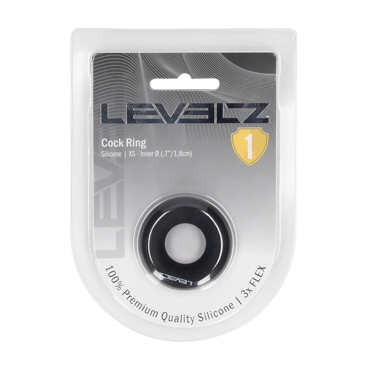 Solid Silicone Cockring - XS - Black