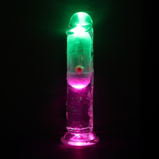 LED Vibrating Straight Cock - 6 / 15 cm - Transparent