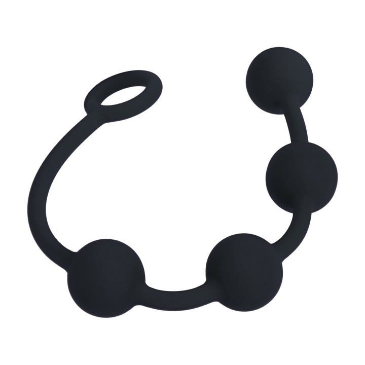 Round Silicone Anal Balls - M - 30mm - Black