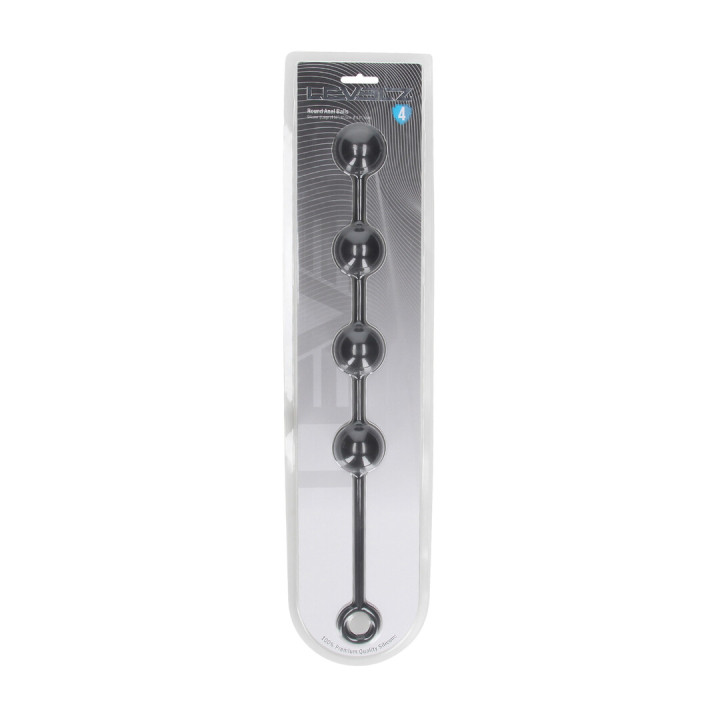 Round Silicone Anal Balls - L - 40mm - Black