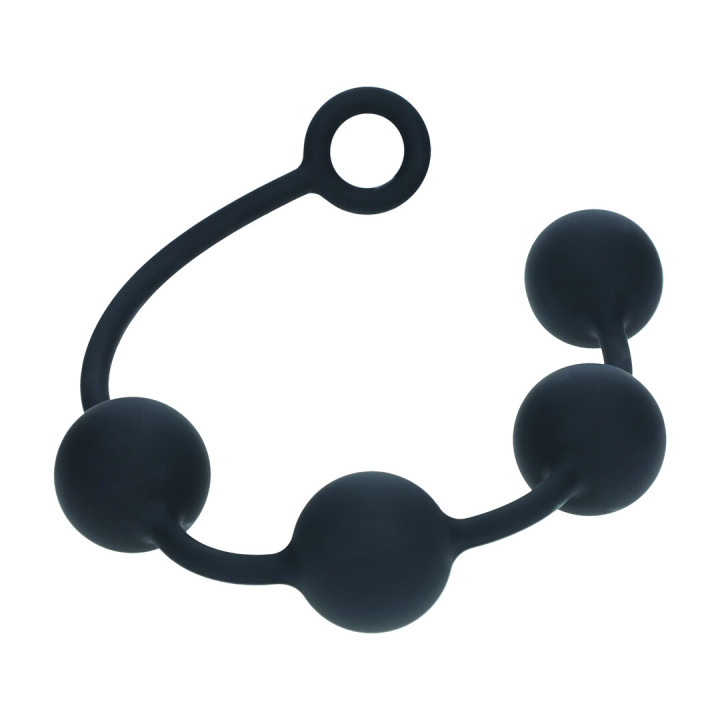 Round Silicone Anal Balls - XL - 50mm - Black