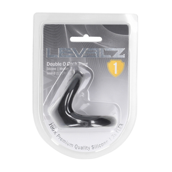Double O Silicone Cockring - M - Black