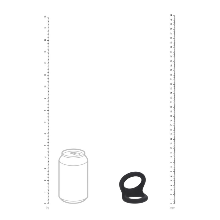 Double O Silicone Cockring - L - Black