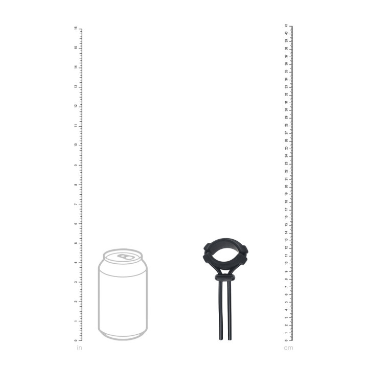 Detachable Wide Adjustable Silicone Lasso Cockring - 5mm - Black