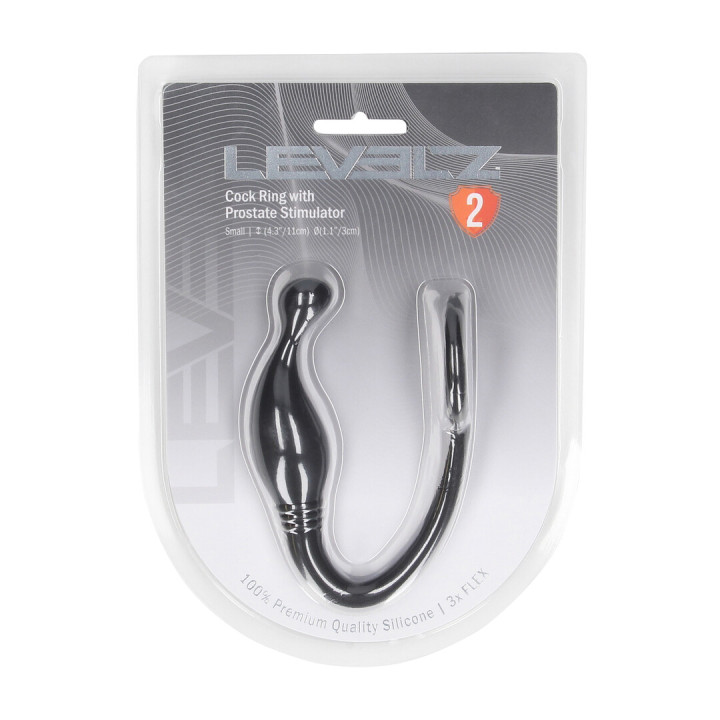 Silicone Cockring with Prostate Stimulator - S - Black