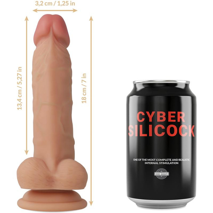 CYBER SILICOCK - STRAP-ON JUDE LIQUID SILICONE WITH 3 RINGS FREE 18 CM -O- 3.2 CM
