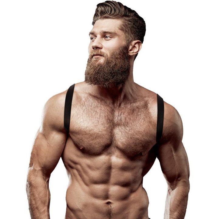 FETISH SUBMISSIVE ATTITUDE - MENS ECO-LEATHER BACK HARNESS