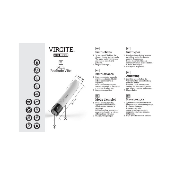 F2 FLUO SILICONE RECHARGEABLE VIBRATOR