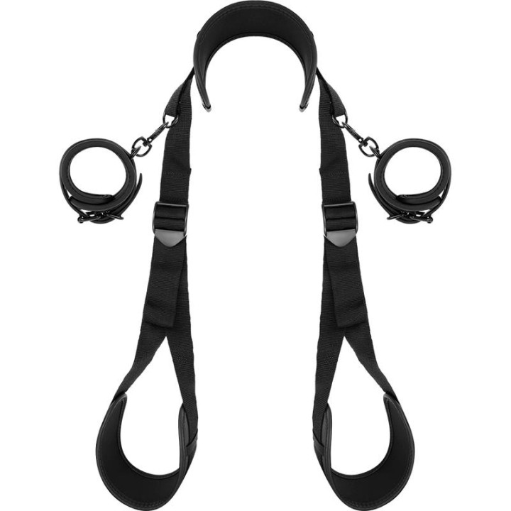 FETISH SUBMISSIVE - OPEN LEGS POSITION WITH NOPRENE LINING HANDCUFFS