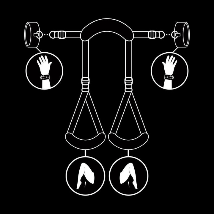 FETISH SUBMISSIVE - OPEN LEGS POSITION WITH NOPRENE LINING HANDCUFFS