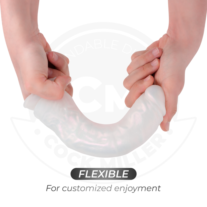 COCK MILLER - DILDO WITH SUCTION CUP, LIGHTS AND VIBRATION WITH REMOTE CONTROL WHITE 20.5 CM