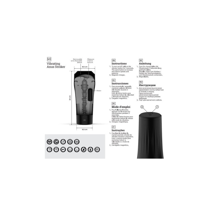 M3 MASTURBADOR VIBRATOR ANO USB FLESH