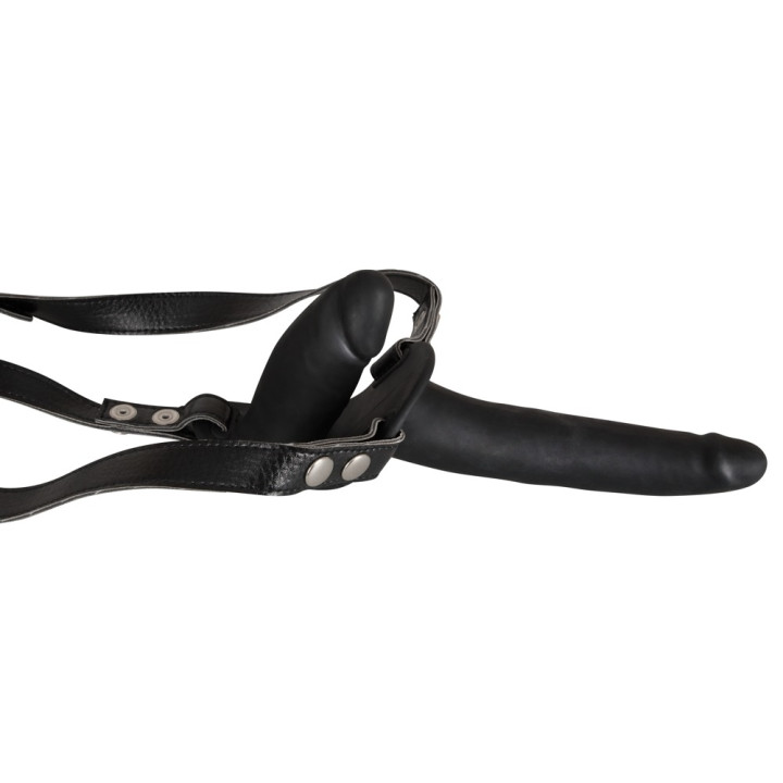 Double Strap On Black Silicone
